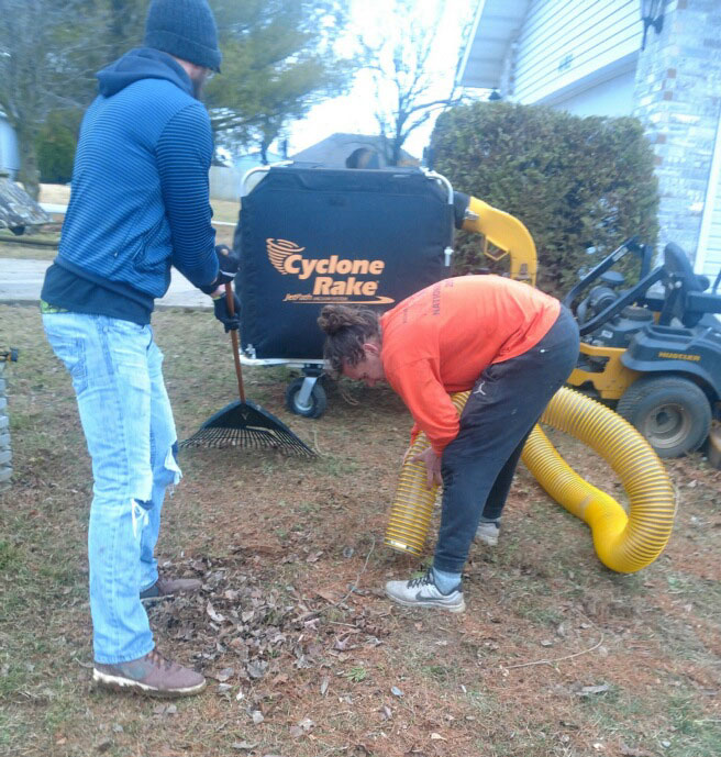 MJ Property Services Cleaning Up Leaves For Leaf Service